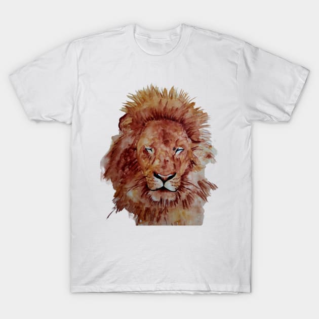 Lion watercolour T-Shirt by Quirkypieces